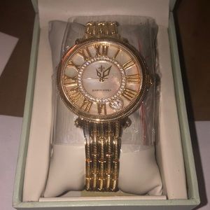 Judith Ripka Stainless Steel Golftone London Watch